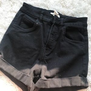 Black denim high wasted shorts H&M size 4